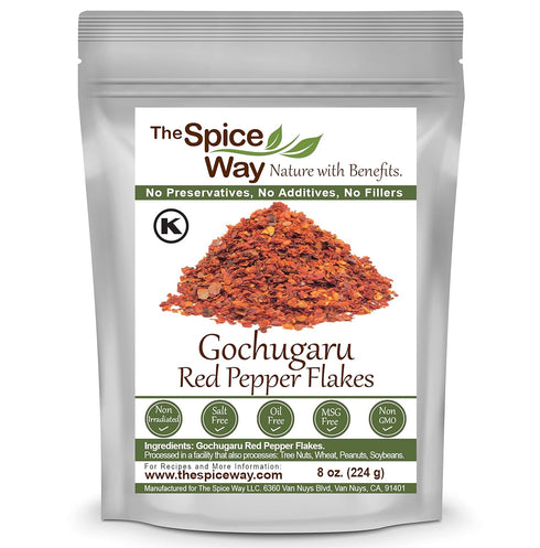 The Spice Way Gochugaru Korean Red Pepper Flakes, 8 oz, Premium Quality for Kimchi, Stir-Fries, Soups