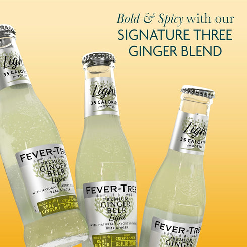 6.8 oz (24 Fever-Tree Light Ginger Beer, fl Bottles) Lower in Calories, No Artificial Sweeteners, Flavorings