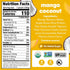 4.22 oz, 6 Count Noka Superfood Fruit Smoothie Pouches, Mango Coconut, Healthy Snacks with Flax Seed, Prebiotic Fiber