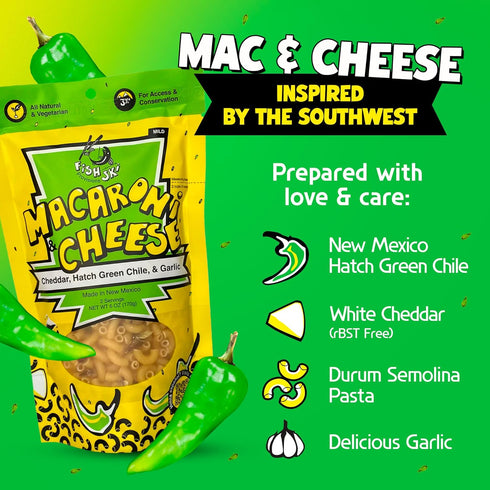 170g (6 6oz Packs) FishSki Hatch Green Chile with Cheddar Macaroni and Cheese x