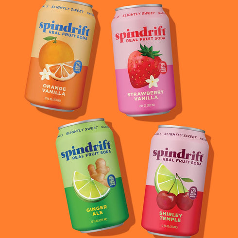 Pack 12 Pack Spindrift Soda Variety with Real Squeezed Fruit Case