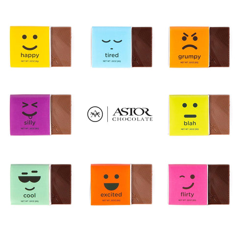 120 Count Chocolate Squares Individually Wrapped, Moodibars by Astor Chocolate, Gourmet Belgian Milk & Dark Chocolate