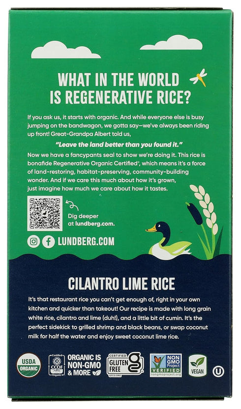 5.5 Lundberg Family Farms, Rice Pilaf White Cilantro Lime Organic, Ounce