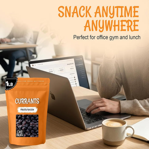 1 lb Packed Oh! Nuts Fruity Raisin Currants - Dried Currants - - No Sugar Added - Dehydrated Currants Fruit Bites