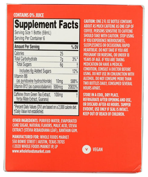 365 2 Oz, 6 Count by Whole Foods Market Pomegranate Energy Shot, Fl