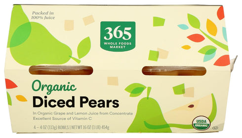 365 16 by Whole Foods Market, Organic Diced Pears, Ounce