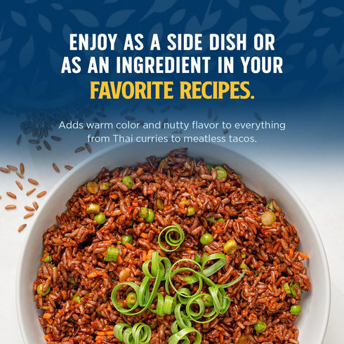 16 Oz Lundberg Organic Red Jasmine Rice, Long Grain Red Rice - Non-Sticky, Fluffy Aromatic Rice, Organically Grown