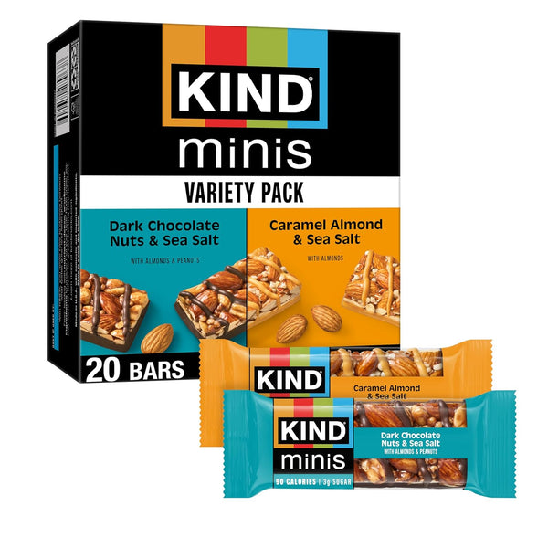 KIND Mini Snack Bars Variety Pack, Gluten Free, Low Sugar, Low Calorie