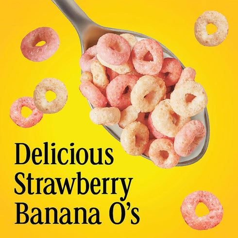 19 oz Strawberry Banana Cheerios, Heart Healthy Gluten Free Breakfast Cereal, Made with Whole Grain Oats, Family Size