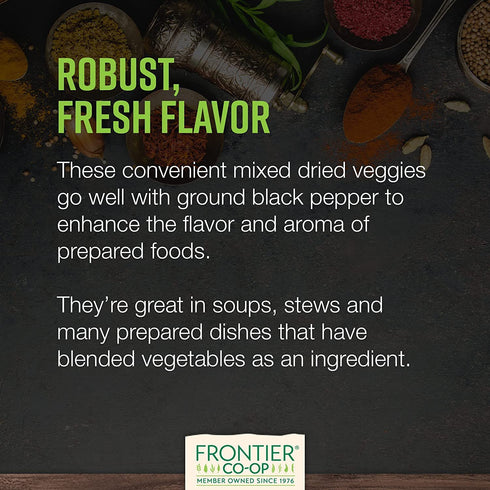 1-Pound, Frontier Deluxe Vegetable Soup, Mixed Dried Vegetables For Soup, Stew, Stir Fry, Onion, Carrots, Peas