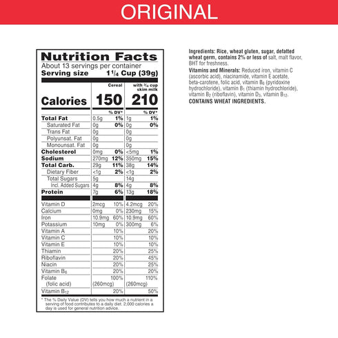 11 13g 18Oz (1 Special K Cold Breakfast Cereal, Vitamins and Minerals, Protein, Family Size, Original, Box Box)