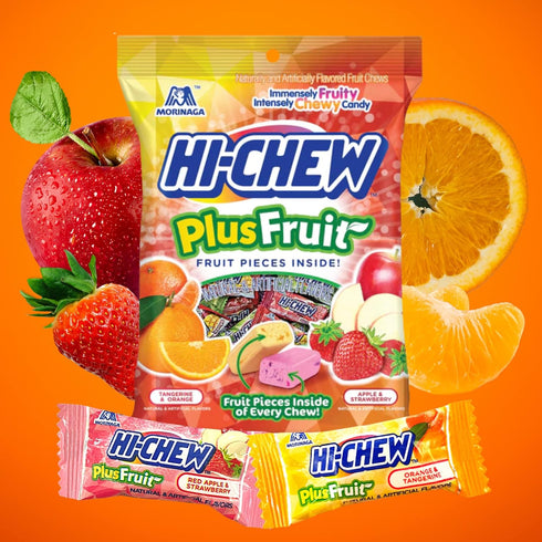 Pack 3, 2.82 Plus Fruit Sunrise Mix Chewy Candies, Real Fruit Pieces Inside, Authentic Japanese Candy, of Ounces