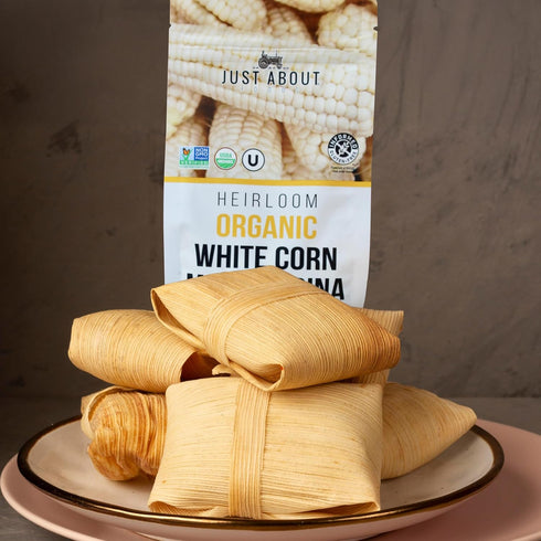1lb Just About Foods Organic Heirloom White Corn Masa Harina