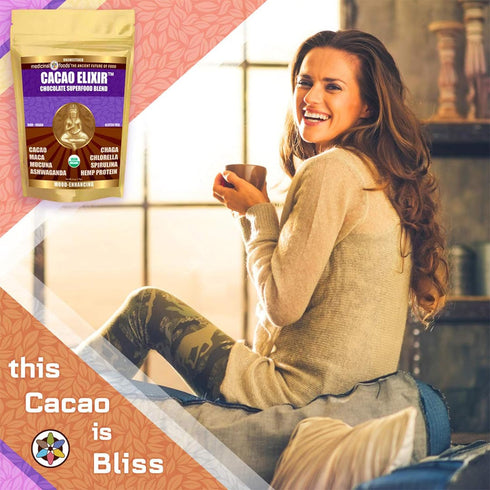 170g Medicinal Foods Original Organic Cacao Elixir | Mood Enhancing Raw Cocoa Powder Nutrition | Superfood Chocolate