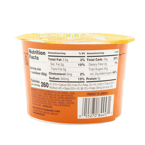 12 Pack- 2.1oz Grace Instant Cornmeal Porridge Each - Jamaican Hot Cereal - Quick Breakfast Mix - Ready in Minutes