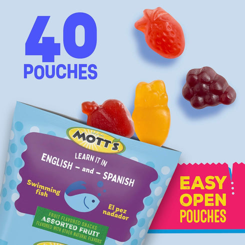 Pack, Gummies, 40 Count 32 oz Mott's Assorted Fruit Snacks Family Gluten Free Made with Fruit & Veggie Juice, Good