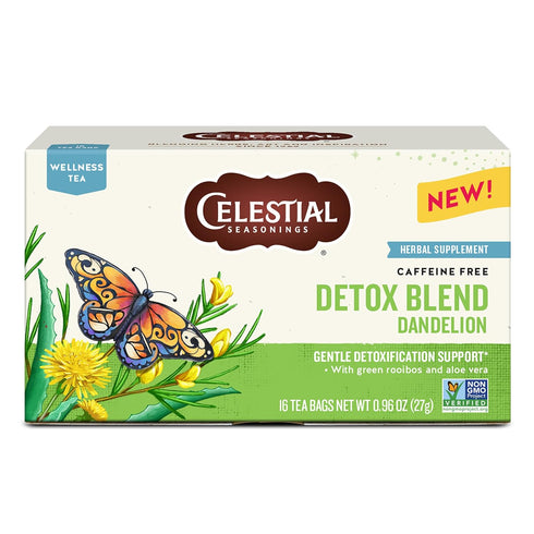 Celestial Seasonings Detox Blend Dandelion Wellness Tea, Caffeine Free, 16 Tea Bags