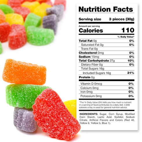 2 Assorted Fruit Slices Jelly Candy Pound Bulk Bag of Old-Fashioned Sugar-Dusted Gum Drops, Jelly Fruit Mix, Nostalgic