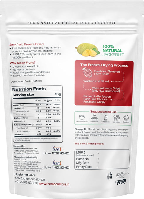 MOON Pack 6 (0.56 3.38 Freeze-Dried Jack Fruit, of Ounce each), Total Ounce, Crispy & Natural Indian Jack fruit Snack