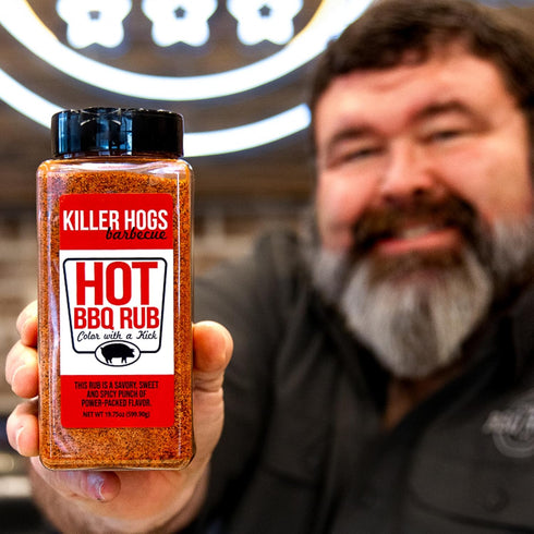19.8 oz Killer Hogs HOT BBQ Rub | Championship Grill Seasoning for Beef, Steak, Burgers, Pork, and Chicken |