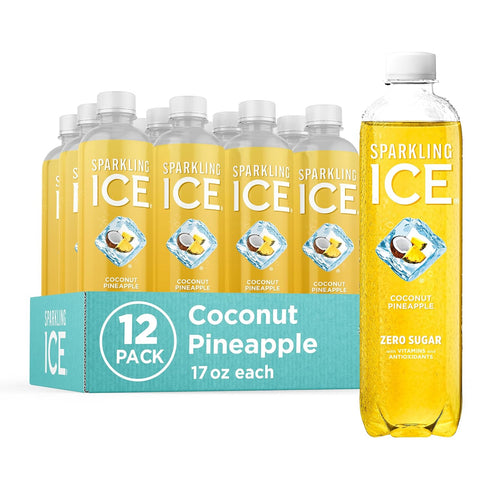 Sparkling Ice, Coconut Pineapple Sparkling Water, Zero Sugar Flavored Water, with Vitamins
