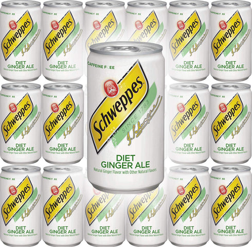 Ginger Ale Schweppes Diet , 7.5 Fl Oz Mini Can (Pack of 18, Total