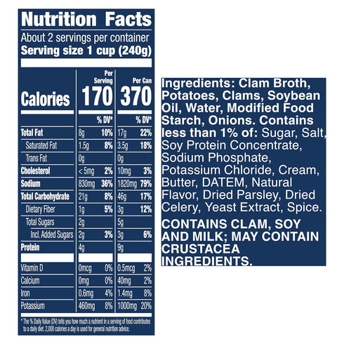 18.5 oz (Pack 12) Progresso New England Clam Chowder Soup, Traditional Canned Soup, Gluten Free