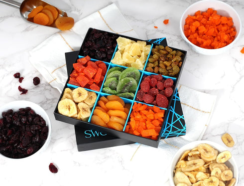 9 Dried Fruit Platter - Variety Fruit - Dried Fruit Gift Tray - Healthy Fruit Gift Basket - Gourmet HolidayGift Box