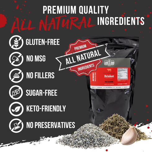 2 lb Lane's Brisket Rub Seasoning, All-Natural Championship Butt Rub Seasoning, Perfect for Burger, Steaks, and Pork