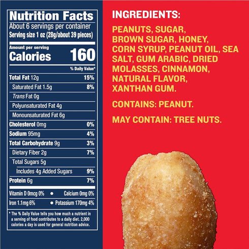 6 8-Pack PLANTERS Salted Caramel Peanuts, Sweet Snacks, Sweet Peanuts, Ounce