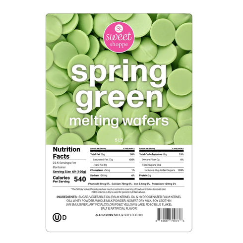 5 Sweet Shoppe Spring Green Melting Wafers, pounds
