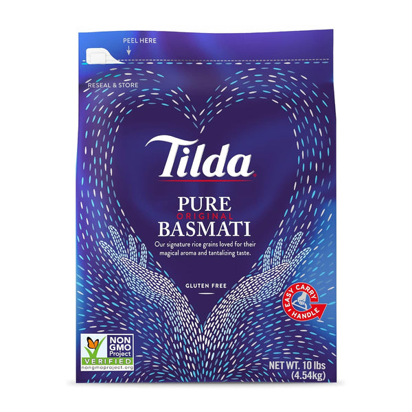 Tilda Pure Basmati Rice, Premium Aromatic and Authentic Rice, Large Resealable Bag,