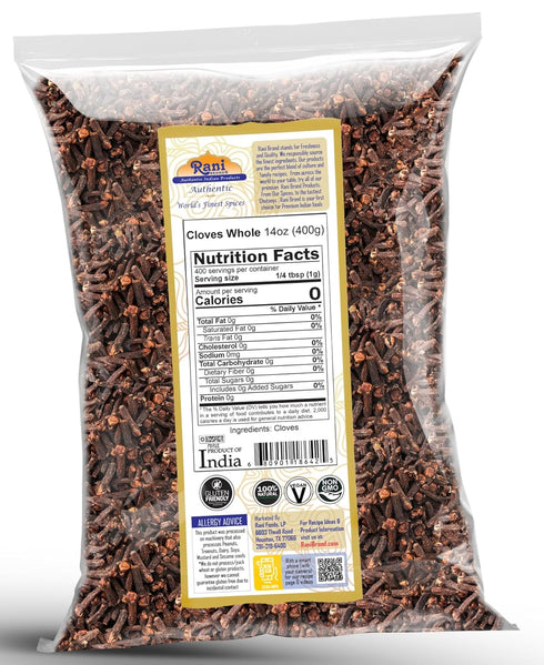 14oz (400g) Rani Cloves Whole (Laung) Great for Food, Tea, Pomander Balls and Potpourri, Hand Selected, Spice ~ All