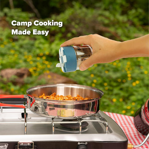 6-in-1 Coghlans Multi-Spice Shakers Compact Seasoning Containers for Camping, Travel, BBQ & Everyday Cooking