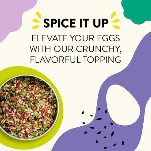 1.94 OZ Just Spices Egg Topping, I Breakfast and egg seasoning with white sesame, chili, grated tomato, sea salt