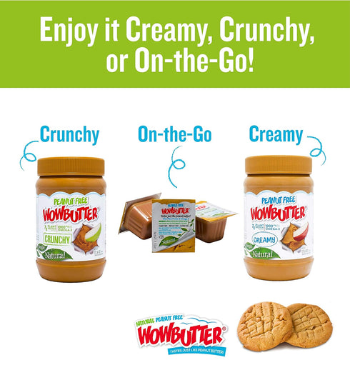 4.4lb 2 Pack Wowbutter Natural Peanut Free Creamy Jars