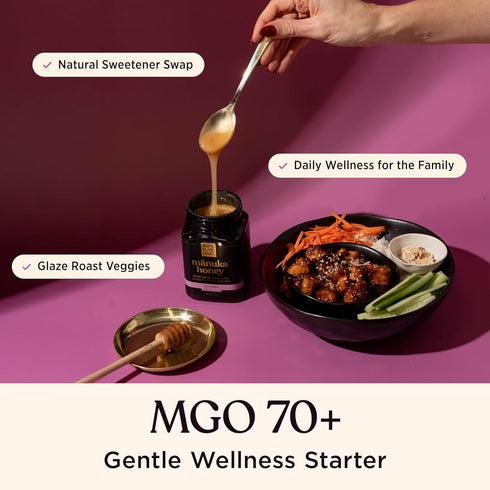 100% 70+ 100% 17.6 (500g) (Pack 1) Pure New Zealand Honey - MGO Monofloral Mnuka Honey, Pure New Zealand Raw Mnuka