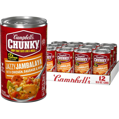 Campbells Chunky Soup, Jazzy Jambalaya with Chicken, Sausage and Ham Soup, 18.6