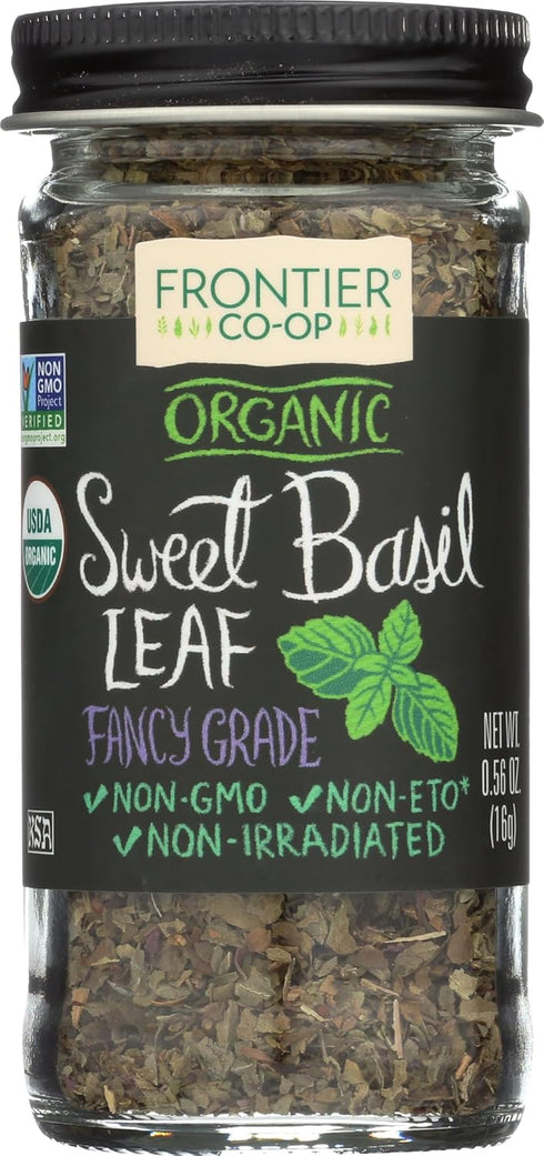 Frontier Organic Sweet Basil Spice - Leaf Flakes - 0.56 Ounces