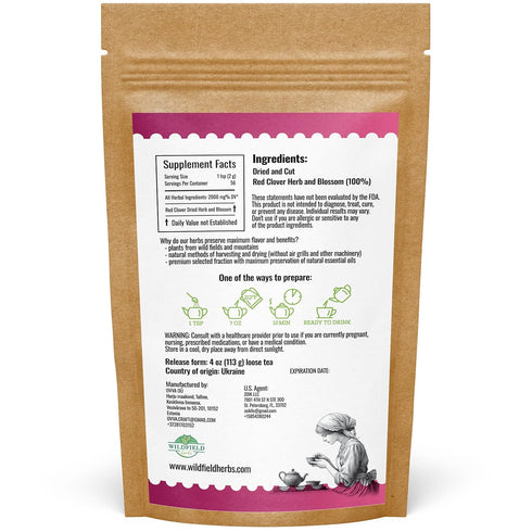 4 oz. 113g Red Clover Tea Red Clover Herb Dried Blossom Flower Petals (Trifolium Pratense) - Dried Cut Herb Bulk Herbal