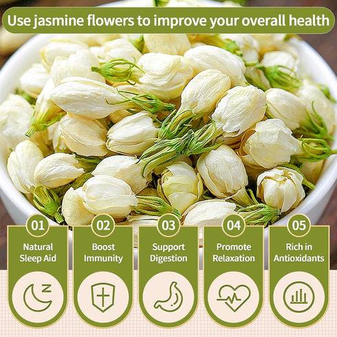 ANTAKUBU Flowers,30g/1.05oz,Edible Baking,100% Dried Jasmine Jasmine Flowers Tea For Tea, Natural & Pure Whole Buds