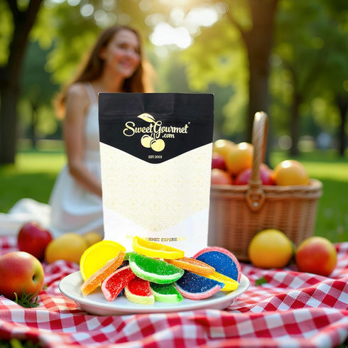 13oz SweetGourmet Assorted Fruit Slices | Candy Fruit Jelly | Vegan, Gluten Free |