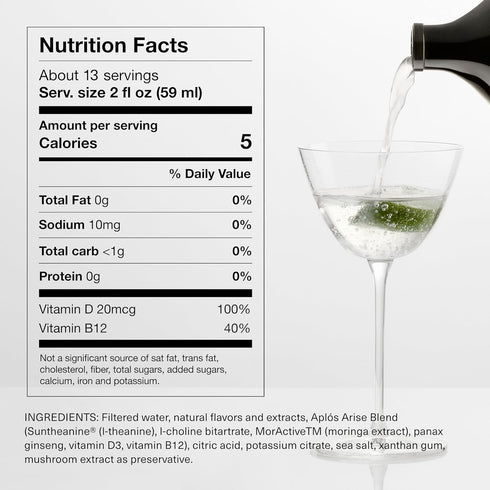 (750ml) Apls ARISE Non-Alcoholic Adaptogen-Infused Beverage, Tequila Style Alternative, Formulated to Elevate Mood