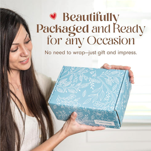 Cozy Package UnboxMe Tea Gift Basket for Women - Valentines Self Care Box with Socks, Mug, Chai Tea, Honey & Cinnamon