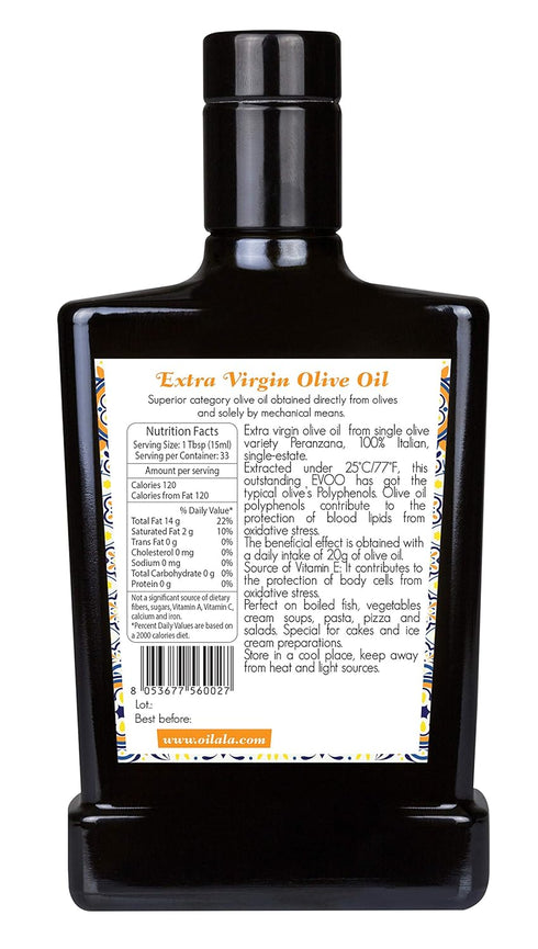 OILALA 2024/25 (500ml) Extra Virgin Olive oil Peranzana, Harvest! Low Acidity, Italian, Italy, Family Farm, Delicate