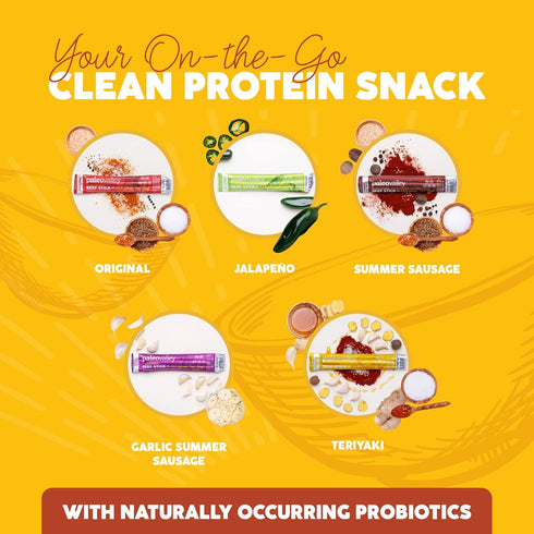 Paleovalley 100% Grass Fed Teriyaki Beef Sticks - Delicious Gluten Free Snack, High Protein Keto Friendly