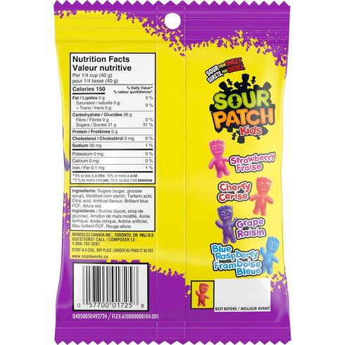 Maynards Bassetts 150g/5.25 oz., Maynards Sour Patch Kids, Berries, Candy, Imported from Canada)