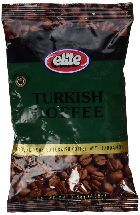 Elite Turkish Coffee with Cardamom, 3.5oz Bag