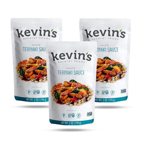 Kevin's Natural Foods Teriyaki Sauce - Paleo Simmer Sauce, Gluten Free, 3 Pack