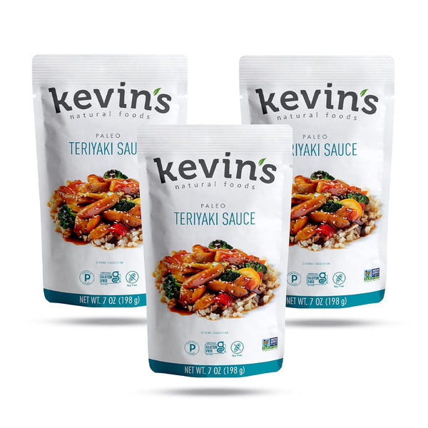 Kevin's Natural Foods Teriyaki Sauce - Paleo Simmer Sauce, Gluten Free, 3 Pack